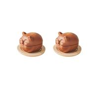 BHFZIAP Lot de 2 bols à goûter créatifs avec plateau pour salade de restaurant, cuisine, sauces, 9,5 x 12 x 9 cm