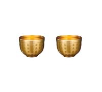 BHFZIAP Lot de 2 bols Feng Shui en laiton de style chinois, pour fortune, fortune, chance, trésor, 6 x 4,6 x 3,2 cm, doré, 6 x 4,6 x 3,2 cm