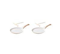 BHFZIAP Lot de 2 poêles à crêpes antiadhésives avec poignée plate pour crêpes indiennes Roti 15,2 cm, blanc, 15,2 cm