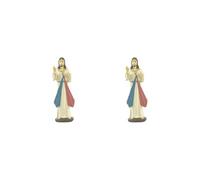 BHFZIAP Lot de 2 statues de Jésus Divine Miséricorde en résine pour intérieur bureau pendaison de crémaillère