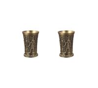 BHFZIAP Lot de 2 verres à shot égyptiens vintage pour accessoires de boisson, cocktail, ramses en bronze, 4,2 x 6,2 cm