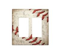 BHGAHD Couvertures décoratives vintage de baseball abstrait, motif sportif, plaque murale à 2 voies, double interrupteur à bascule, plaque d'interrupteur pour homme, grotte, salle de jeux