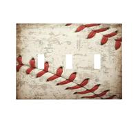 BHGAHD Plaque d'interrupteur décorative vintage motif sport abstrait 3 bandes Plaque murale artistique unique triple interrupteur à bascule pour homme grotte salle de jeux