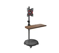BHGFYXBS Support Mobile À roulettes pour Écran - Support Horizontal pour Écran D'Ordinateur/TV avec Plateau Clavier, Chariot À Support Rotatif Vertical, Support pour Réunions Vidé