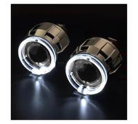 BHGMGEBLV Auréoles pour auto LED Angel Eyes Halo 2.5 Pouces Bi-xénon Projecteur Lentille Diable H4 H7 Phare Rénovation H1 Xénon Lampe Moto Voiture Tuning Éclairage œil d'ange(Only White Halo)