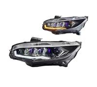 BHGMGEBLV Feux Avant Avec Clignotants Séquentiels Pour Civic Type-r 2016 2017 2018 2019 2020 2021 Phares Avant Avec Clignotants Dynamiques À LED DRL Pour Voiture 2x(RHD - 1 Pair)