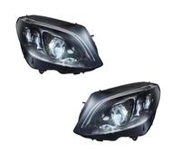 BHGMGEBLV Phare Avant Pour Benz Pour Classe C W205 2015-2021 Ensemble Phares Automatiques Mise À Niveau LED Haute Configuration Lentille Projecteur Lampes Avant De Voiture Feux Avant(D)