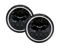 BHGMGEBLV Phare Avant Pour Jeep Pour Wrangler JK Pour JKU TJ LJ 1997-2018 H6024 Projecteur 7 Pouces Phare LED Phare LED Et Halo Angel Eyes Clignotant DRL Feux Avant(Black 2 PCS)