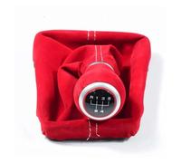 BHGMGEBLV Pour A3 S3 8V S-line 2014-2020 5 6 Vitesses Pommeau De Levier Vitesse Guêtre En Cuir Suédé Couvercle Botte Bouton Levier Vitesse(5 Speed Red Boot)