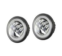 BHGMGEBLV Projecteurs LED Moto Pour Softail Springer Heritage Classic FLSTC Pour Touring 1 Paire 30W 4.5 "moto LED Brouillard Passant Lumière Auxiliaire Étanche(Chrome With halo)