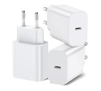 BHHB 20W Chargeur USB C, Bloc d'Alimentation Adaptateur Conçu pour A-pple, Prise USB C Rapide compatible avec i-Phone 17/16/15/14/13 Plus Pro Max Mini, Air-Pods i-Pad, Samsung Galaxy S25/24/23(3 Pack)