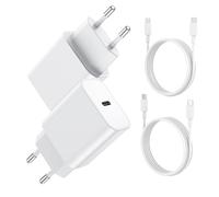 BHHB 20W Chargeur USB C, Bloc d'alimentation Adaptateur Conçu pour A-pple, Prise USB C Rapide Compatible avec i-Phone 17/16/15/14/13 Pro Max, Air-Pods i-Pad, Samsung Galaxy S25/24/23(2 Pack+Cable)