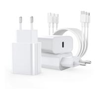 BHHB 20W Chargeur USB C, Bloc d'alimentation Adaptateur Conçu pour A-pple, Prise USB C Rapide Compatible avec i-Phone 17/16/15/14/13 Pro Max, Air-Pods i-Pad, Samsung Galaxy S25/24/23(3 Pack+Cable)