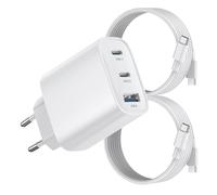 BHHB Chargeur USB C 40 W 3 Ports Prise USB C Type C Charge Rapide Chargeur Multiple Rapide pour iPhone 17 16 15 Pro Max, iPad, Samsung, Tablette