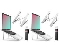 BHHB Support Ordinateur Portable, Support PC Portable Réglables en Hauteur sur 6 Niveaux, Laptop Stand en Refroidisseur en Aluminium Ventilé, Compatible avec MacBook, HP, iPad, 9-17inch (Argent)