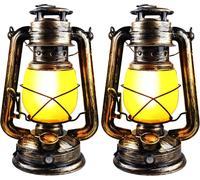 Bhhbb-2 Pièces Lanterne Extérieure, Lanterne Vintage Rechargeable, Lanternes D'extérieur, Lanterne De Camping, Lampe Tempete Led Flammes Réalistes, Pour Jardin, Porche,Terrasse,Cour, Chemins