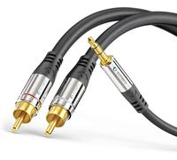 BHHBB-Câble cinch Premium 7.5 m, 2x câble cinch vers jack 3,5 mm, câble audio, chaîne hi-fi, AUX, noir