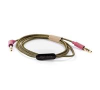 BHHBB-- Câble de sécurité Câble audio 3,5 mm The Gecko & The Elephant Volume limité 85 dB, technologie sûre Microphone intégré Câble en tissu anti-enchevêtrement de 1 m (rose)
