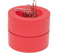 Bhhbb-Distributeur De Trombones Pro Eco Ø7,3x6cm Organiseur De Bureau Pour Trombones Rangement Bureau En 85% De Plastique Recyclé 15 Trombones Inclus Boite Trombone Élégant Rouge