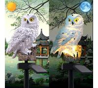 BHHBB-Éclairage solaire hibou, jardin décoratif résine mignon animal terre lumière, sans fil crépuscule à l'aube LED lumière imperméable à l'eau.