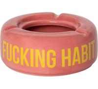 Bhhbb-Fisura - Cendrier Rose Avec Message "F*Cking Habit". Cendrier Original Avec Une Phrase Amusante. Fabriqué En Céramique. Dimensions : 10 X 10 X 4 Centimètres.