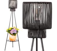 BHHBB-Lampe Solaire LED Extérieure avec Support pour Fleurs Lanterne Étanche en Rotin-look Éclairage Durable à Trois Pieds pour Jardin, Balcon, Terrasse