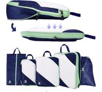 Bhhbb-Rangement Valise Lot De 5,Packing Cubes Compression Organisateur De Voyage Ultraléger, Extensible, Sac À Chaussures, Bagage Compression (Bleu Foncé)