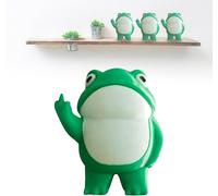 BHHBB-Statue de grenouille 3D - Figurine rebelle, mini figurine en résine, jolie statue de jardin verte, ornement de bureau amusant pour décoration extérieure, cour et maison