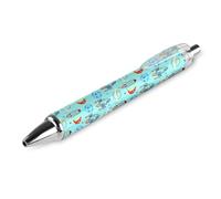 BHHJKK 1 stylo à bille noir rétractable à encre gel lisse à pointe fine de 0,5 pour l'école, le bureau, motif planètes, fusées