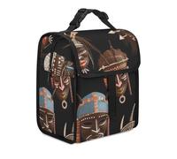BHHJKK African Ritual Sac à déjeuner isotherme réutilisable avec imprimé tribal ethnique pour homme et femme - Joli sac fourre-tout isotherme étanche grand espace pour les voyages de travail et les