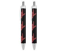 BHHJKK ASL Lot de 2 stylos à bille rétractables en langue des signes « I Love You » - Encre bleue - Pour homme et femme