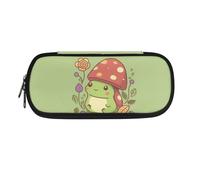 BHHJKK Axolotl Trousse à crayons de grande capacité pour enfants avec fermeture éclair pour fournitures scolaires et esthétiques, Grenouille champignon, Taille unique, Trousses à crayons