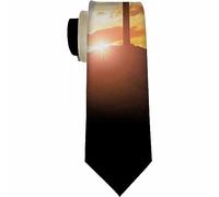 BHHJKK Cravate blanche pour homme avec croix de Jésus sur fond noir, Croix de Jésus-Christ, taille unique