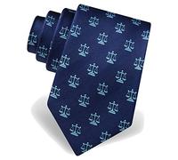 BHHJKK Cravate pour homme 100 % soie Motif balance de justice, bleu marine, taille unique