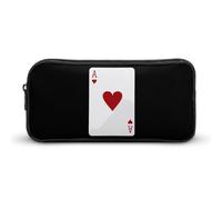 BHHJKK Grande trousse à crayons Ace of Hearts avec fermeture éclair pour homme et femme, Comme indiqué sur la photo, Taille unique, Trousses à crayons