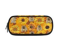 BHHJKK Grande trousse à crayons avec imprimé fleur de loup pour femme, homme, garçon, fille, étude, papeterie, voyage, bureau, fournitures scolaires, Tournesol Cochon d'Inde, Taille unique, Trousses à
