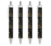 BHHJKK Happy Kwanzaa Stylo à bille rétractable à encre noire Cadeau pour étudiants Fournitures de bureau Papeterie