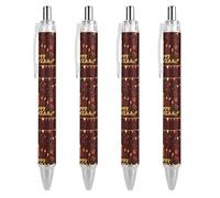 BHHJKK Happy Kwanzaa Stylo à bille rétractable à encre noire Cadeau pour étudiants Fournitures de bureau Papeterie