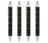 BHHJKK Happy Kwanzaa Stylo à bille rétractable à encre noire Cadeau pour étudiants Fournitures de bureau Papeterie