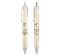 BHHJKK Happy Shavuot Lot de 4 stylos à bille rétractables à pointe fine (0,5 mm) Noir