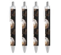 BHHJKK I Love Basketball Lot de 4 stylos à bille rétractables à pointe fine Noir 0,5 mm