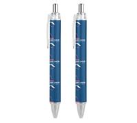 BHHJKK I Wear - Stylo à bille rétractable pour mois de sensibilisation au cancer du poumon blanc - Stylos à bille à encre noire - Cadeaux pour étudiants - Fournitures de bureau
