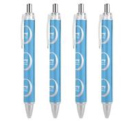 BHHJKK I Wear - Stylo à bille rétractable pour mois de sensibilisation au cancer du poumon blanc - Stylos à bille à encre noire - Cadeaux pour étudiants - Fournitures de bureau