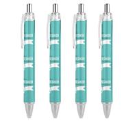 BHHJKK I Wear - Stylo à bille rétractable pour mois de sensibilisation au cancer du poumon blanc - Stylos à bille à encre noire - Cadeaux pour étudiants - Fournitures de bureau
