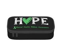 BHHJKK in May We Wear Green Trousse à crayons de grande capacité Motif mois de sensibilisation à la santé mentale Pour homme et femme, Comme indiqué sur la photo, Taille unique, Trousses à crayons