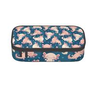 BHHJKK Jolie trousse à crayons Axolotl Kawaii - Grande capacité - Trousse de maquillage - Fournitures de bureau - Boîte à crayons avec fermeture éclair, Comme indiqué sur la photo, Taille unique,