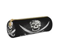 BHHJKK Jolly Roger Trousse à crayons squelette de pirate avec fermeture éclair pour bureau, école, collège, Comme indiqué sur la photo, Taille unique, Trousses à crayons