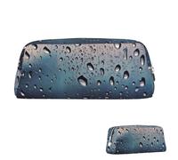 BHHJKK Khiry - Trousse à crayons rétractable avec fermeture éclair - Motif gouttes de pluie sur verre - Pour bureau - Pour le travail, Argenté., Taille unique, Trousses à crayons