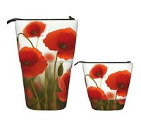 BHHJKK Khiry - Trousse à crayons télescopique avec fleur violette et papillon pour bureau, organiseur à crayons, trousse à crayons pour le travail, 7 x 14,5 cm, Fleurs de coquelicot., Taille unique,