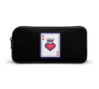 BHHJKK King of Spades K Poker Trousse à crayons drôle Haute capacité Pochette de rangement Portable Pen Organizer, Comme indiqué sur la photo, Taille unique, Trousses à crayons